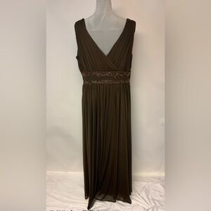 Collections by Laurea gown 16W Brown prom formal wedding sequins event elegant